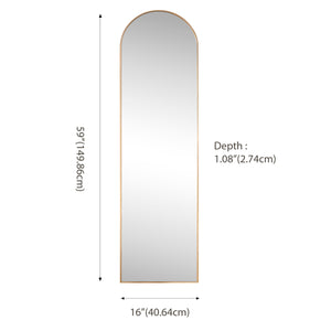 Adrian Large Arched Metal Framed Floor Full-Length Mirror