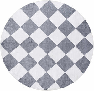 Ulric Navy Blue Diamond Washable Area Rug