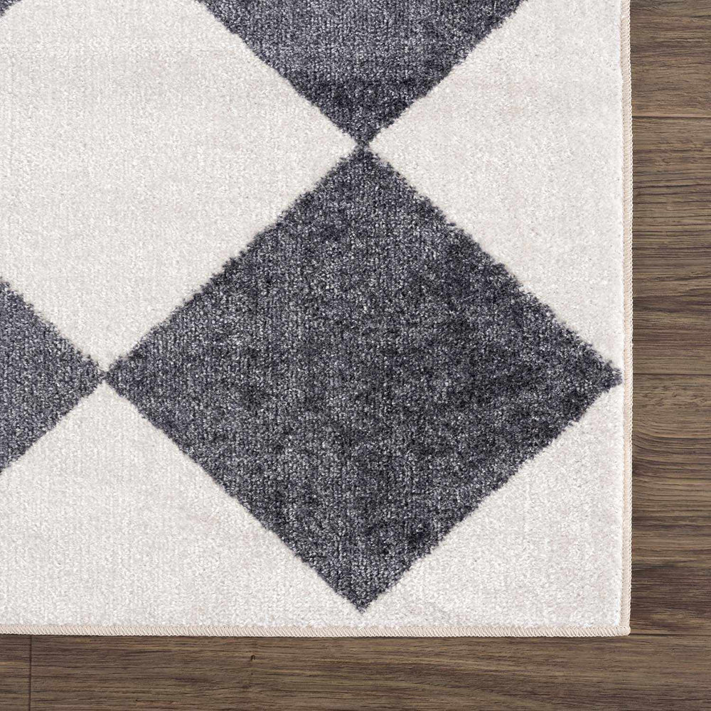Ulric Navy Blue Diamond Washable Area Rug