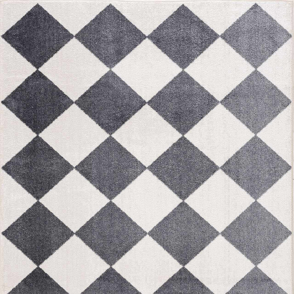 Ulric Navy Blue Diamond Washable Area Rug