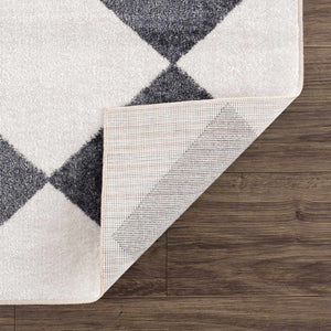 Ulric Navy Blue Diamond Washable Area Rug