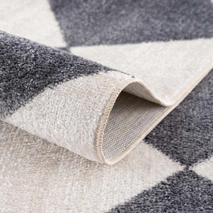 Ulric Navy Blue Diamond Washable Area Rug