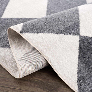 Ulric Navy Blue Diamond Washable Area Rug