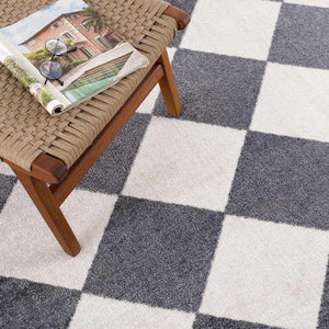 Ulric Navy Blue Diamond Washable Area Rug