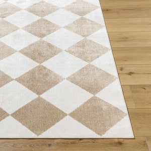 Ulric Brown Diamond Washable Area Rug