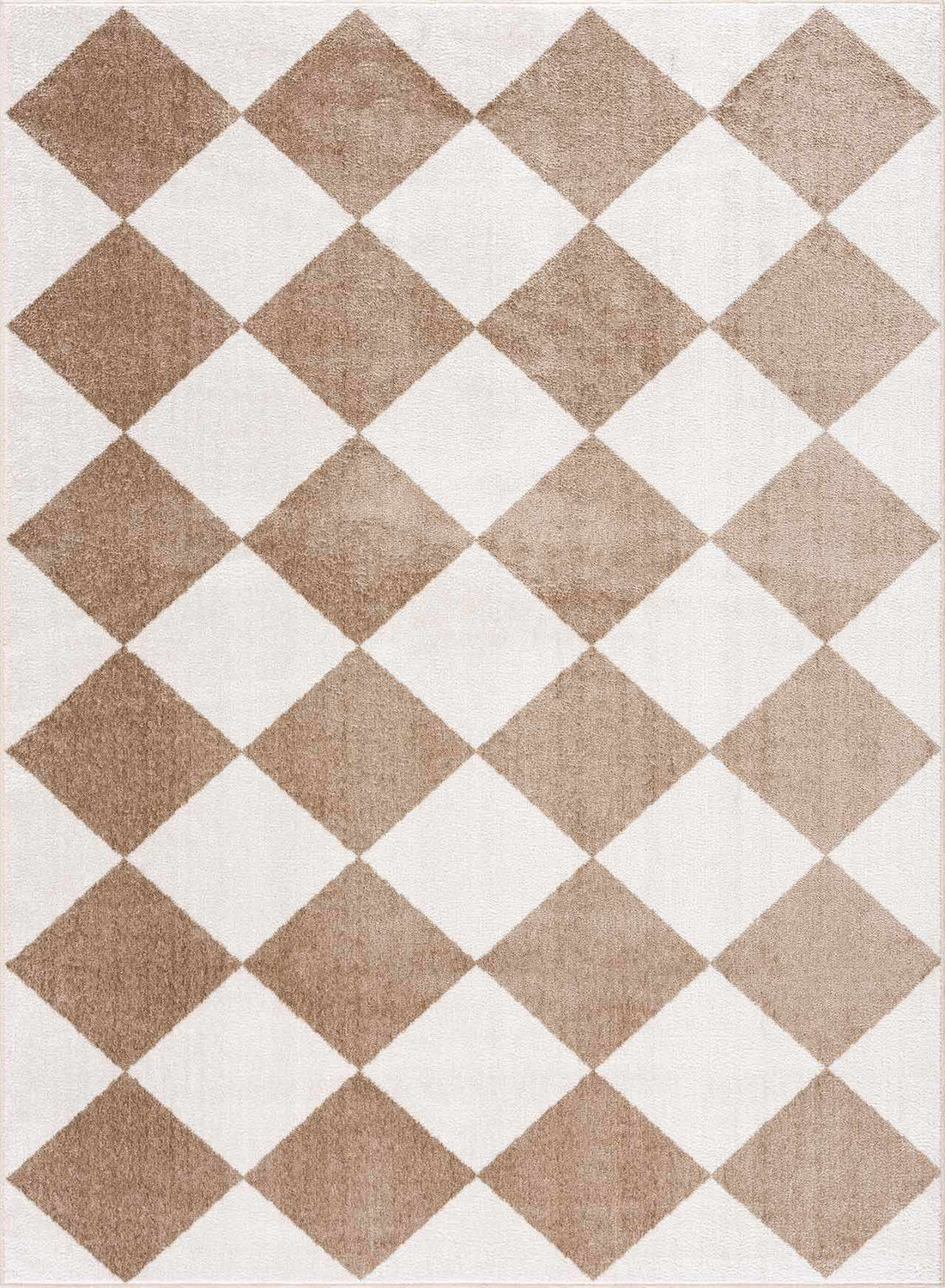 Ulric Brown Diamond Washable Area Rug