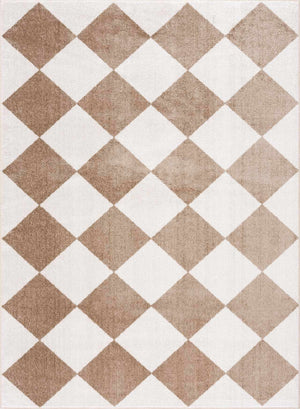 Ulric Brown Diamond Washable Area Rug