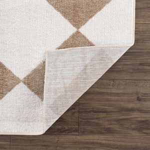 Ulric Brown Diamond Washable Area Rug