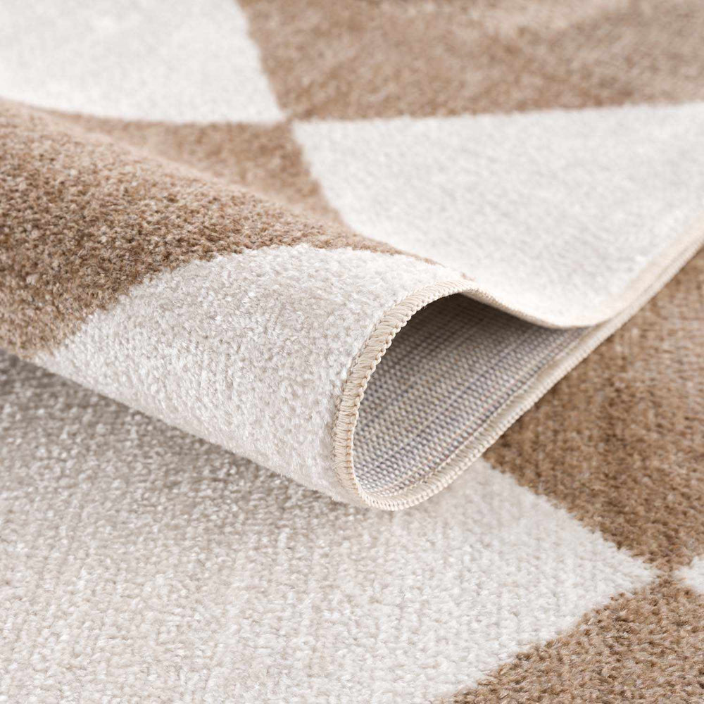 Ulric Brown Diamond Washable Area Rug