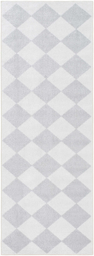 Ulric Light Gray Diamond Washable Area Rug