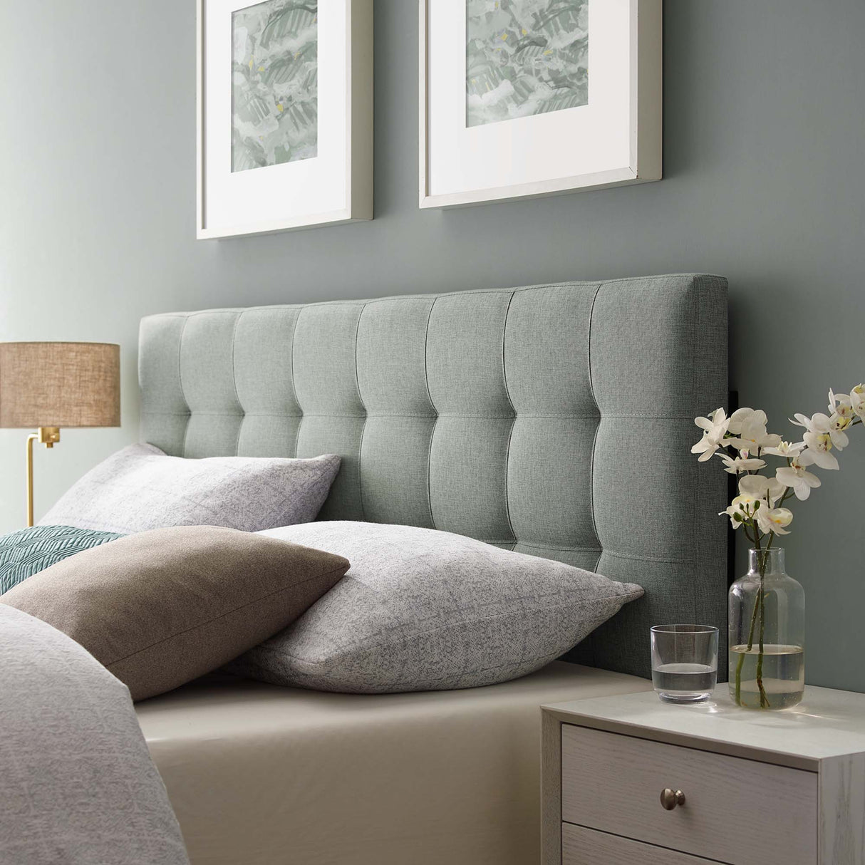 Lily Upholstered Fabric King Headboard by Modway
