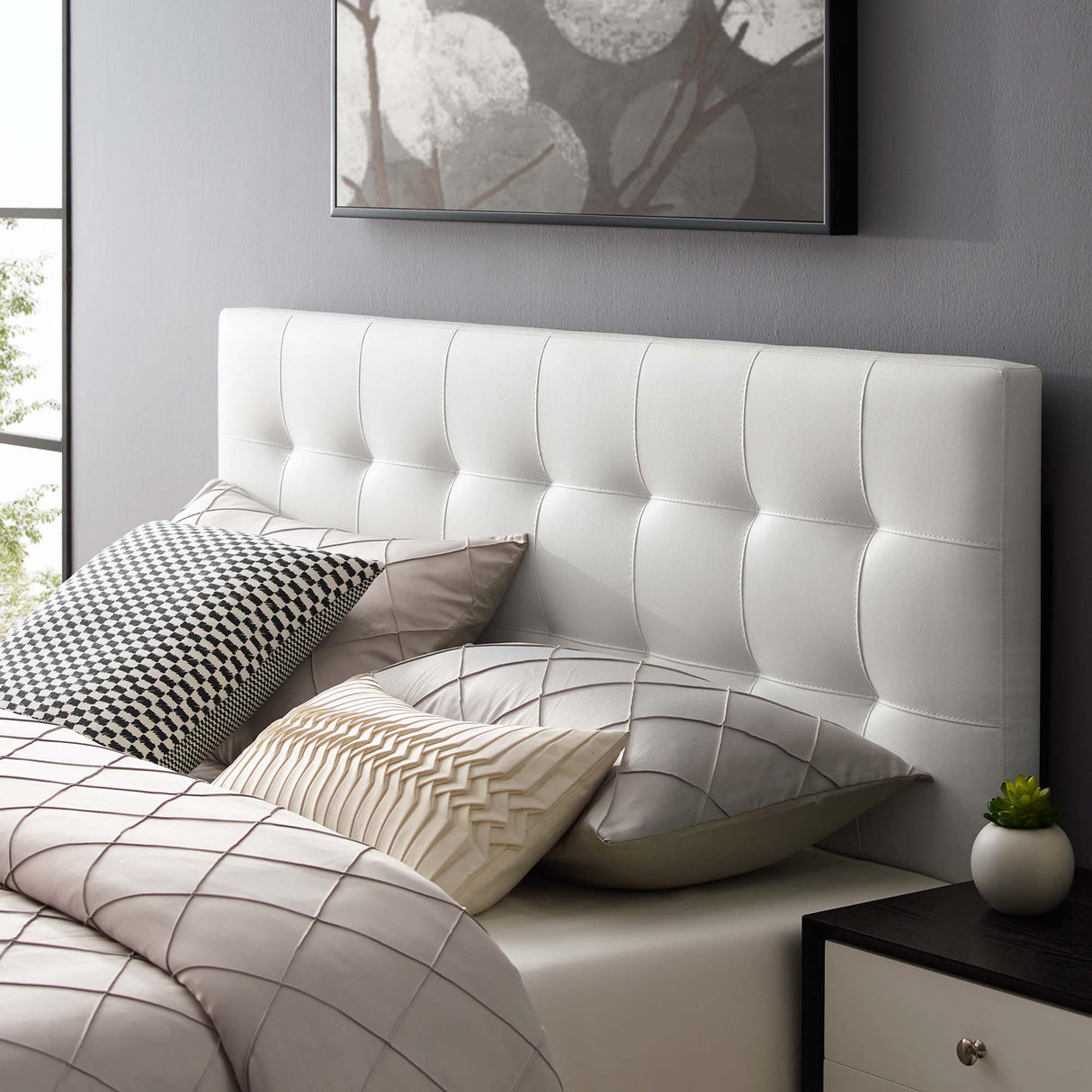 Lily Upholstered Vinyl King Headboard by Modway