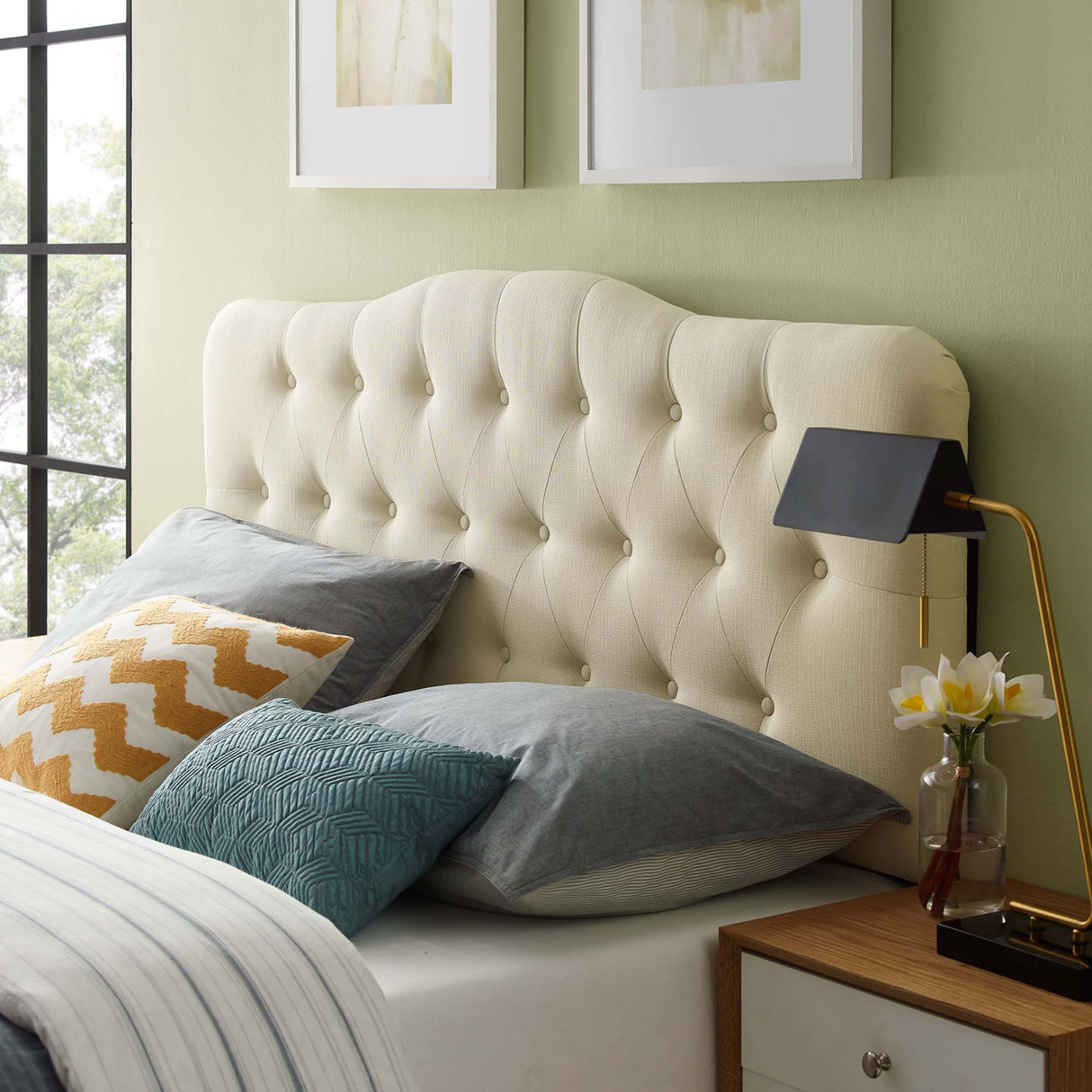 Annabel Upholstered Fabric Queen Headboard by Modway