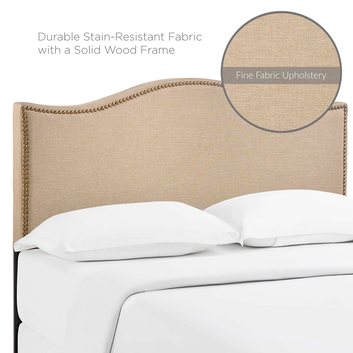 Curl Nailhead Upholstered Queen Headboard by Modway