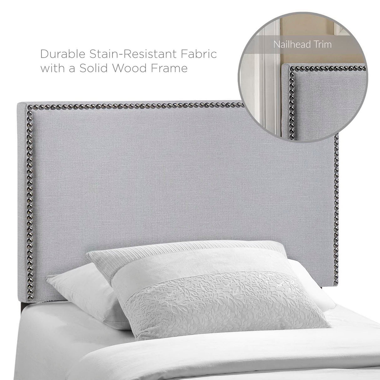 Region Nailhead Upholstered Twin Headboard by Modway