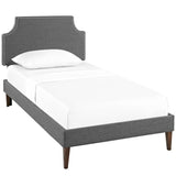 Laura Fabric Twin Platform Bed with Squared Tapered Legs by Modway