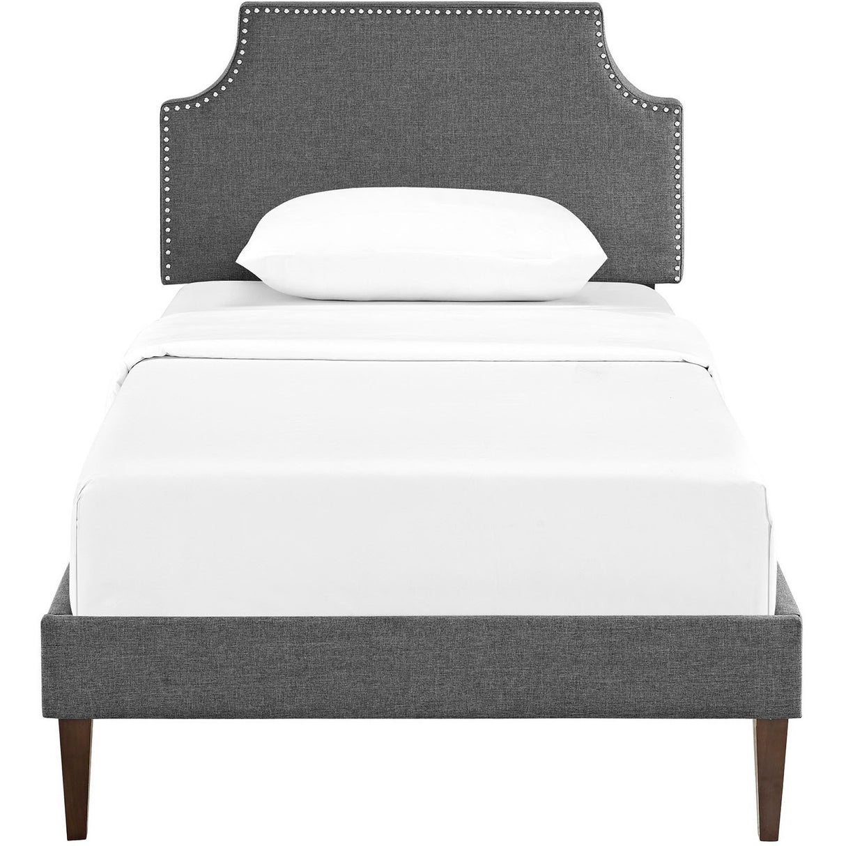 Laura Fabric Twin Platform Bed with Squared Tapered Legs by Modway