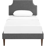 Laura Fabric Twin Platform Bed with Squared Tapered Legs by Modway
