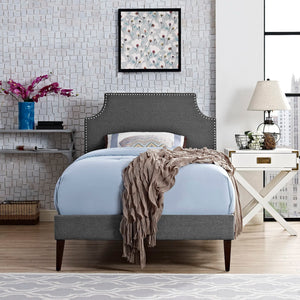 Laura Fabric Twin Platform Bed with Squared Tapered Legs by Modway