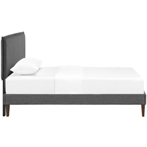 Camille Fabric Twin Platform Bed with Squared Tapered Legs by Modway