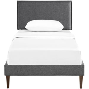 Camille Fabric Twin Platform Bed with Squared Tapered Legs by Modway