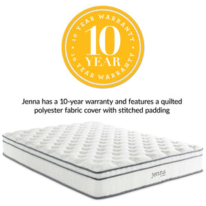 Jenna 10" Innerspring and Foam King Mattress by Modway