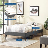 Tessie Fabric Twin Bed Frame with Squared Tapered Legs by Modway