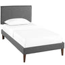 Amaris Fabric Twin Platform Bed with Squared Tapered Legs by Modway