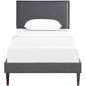 Amaris Fabric Twin Platform Bed with Squared Tapered Legs by Modway