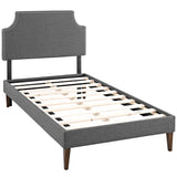 Corene Fabric Twin Platform Bed with Squared Tapered Legs by Modway