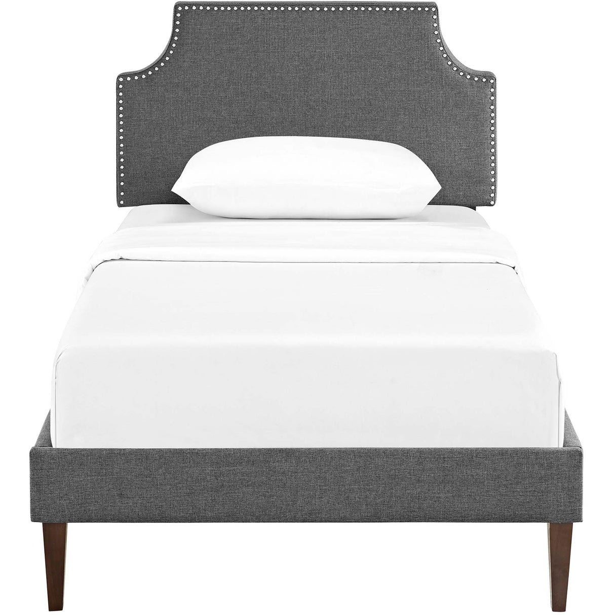 Corene Fabric Twin Platform Bed with Squared Tapered Legs by Modway