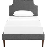 Corene Fabric Twin Platform Bed with Squared Tapered Legs by Modway