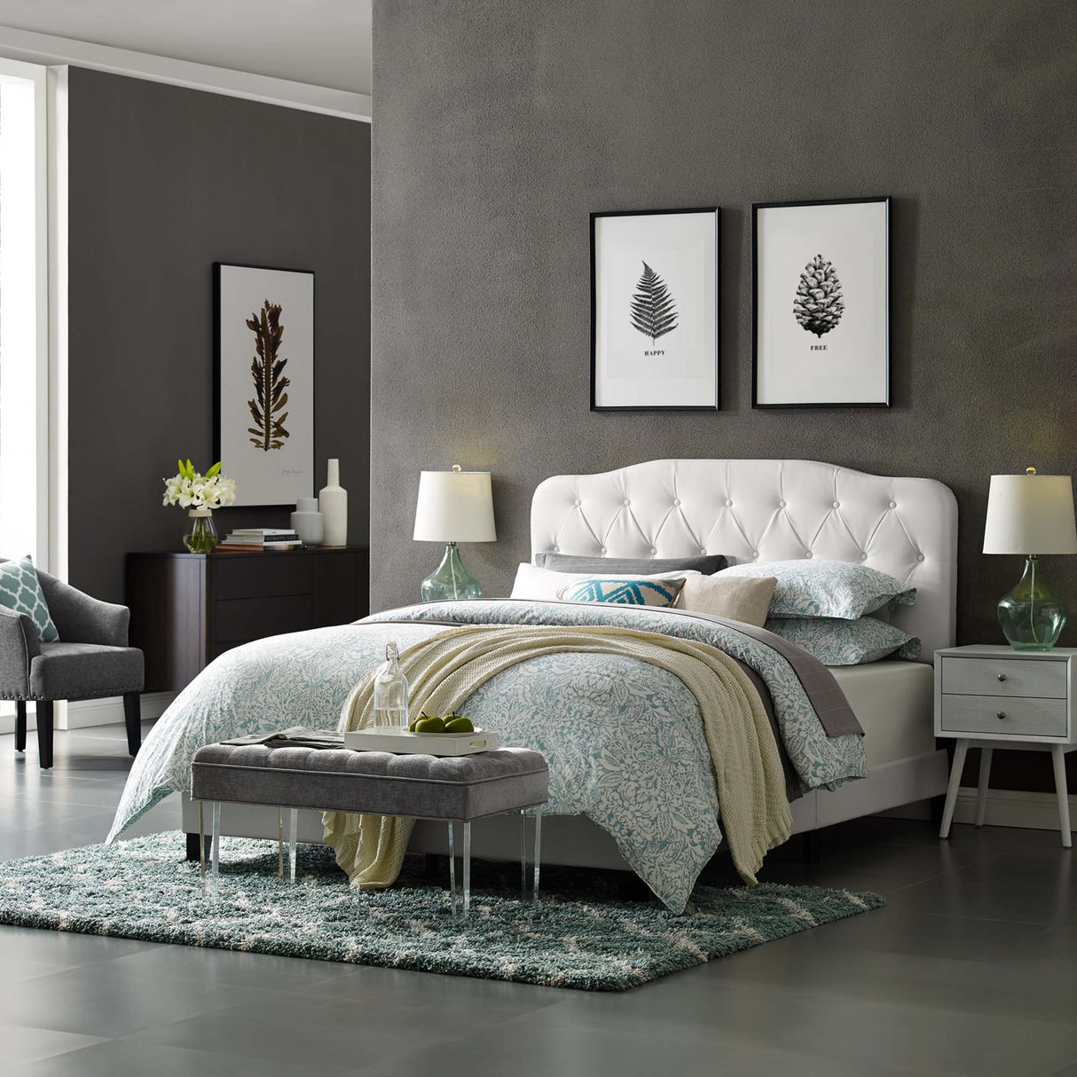 Amelia Faux Leather Full Bed by Modway