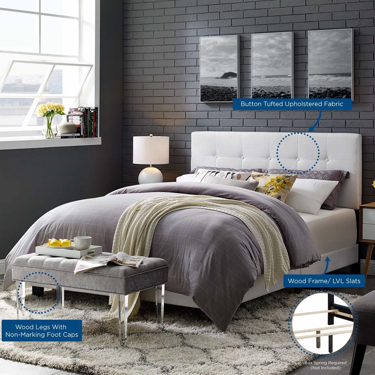 Amira Upholstered Fabric Full Bed by Modway