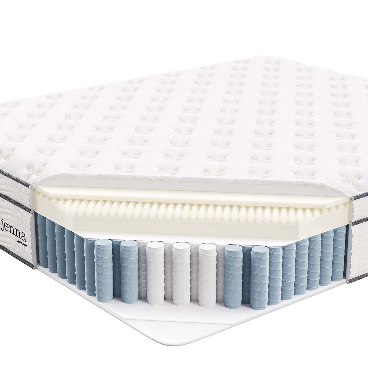 Jenna 14" Innerspring and Foam California King Mattress by Modway