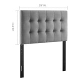 Lily Biscuit Tufted Performance Velvet Twin Headboard by Modway