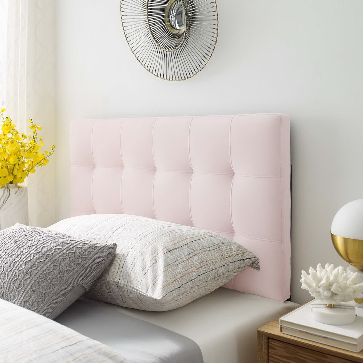 Lily Biscuit Tufted Performance Velvet Twin Headboard by Modway