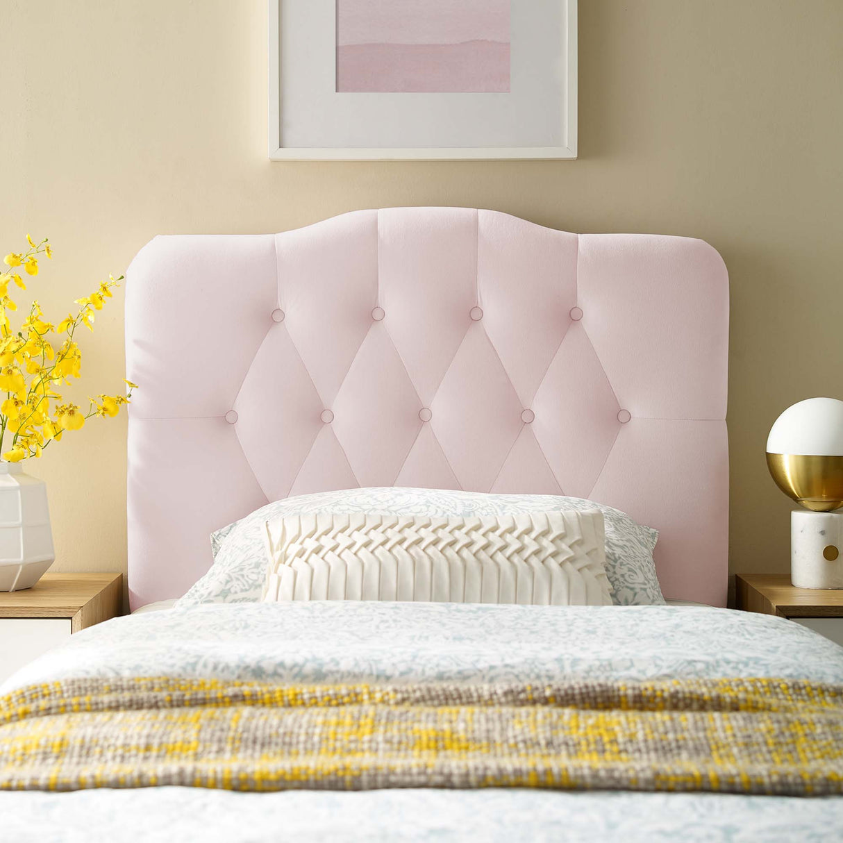Annabel Diamond Tufted Performance Velvet Twin Headboard by Modway