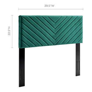 Alyson Angular Channel Tufted Performance Velvet Twin Headboard by Modway