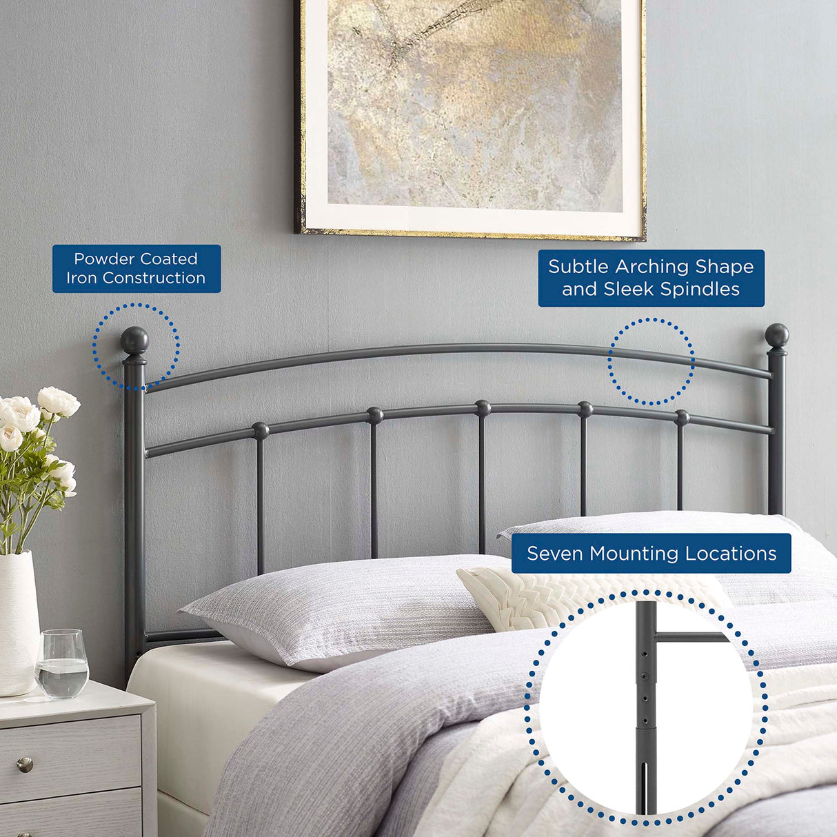 Abigail Metal Full Headboard by Modway