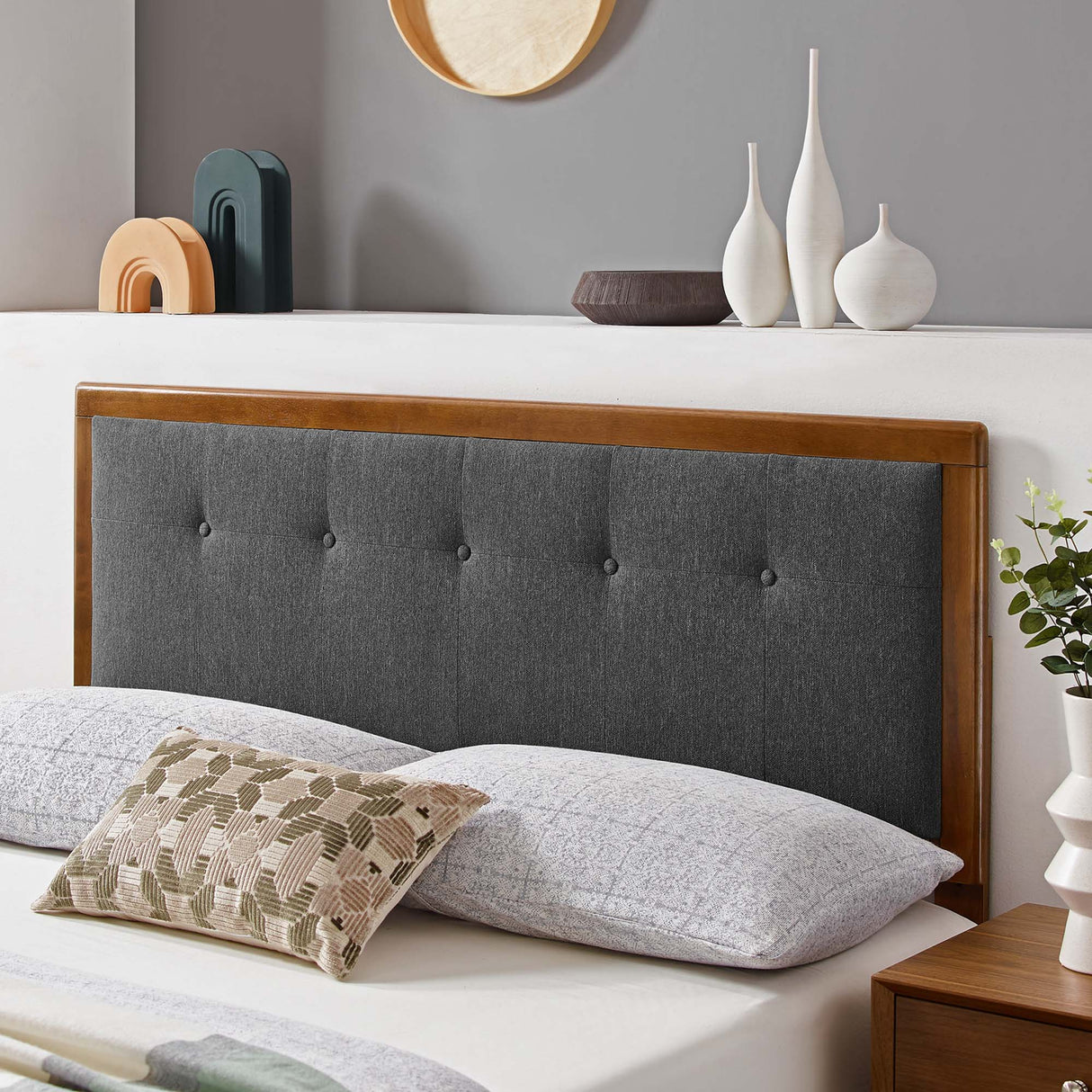 Draper Tufted Fabric and Wood Queen Headboard by Modway