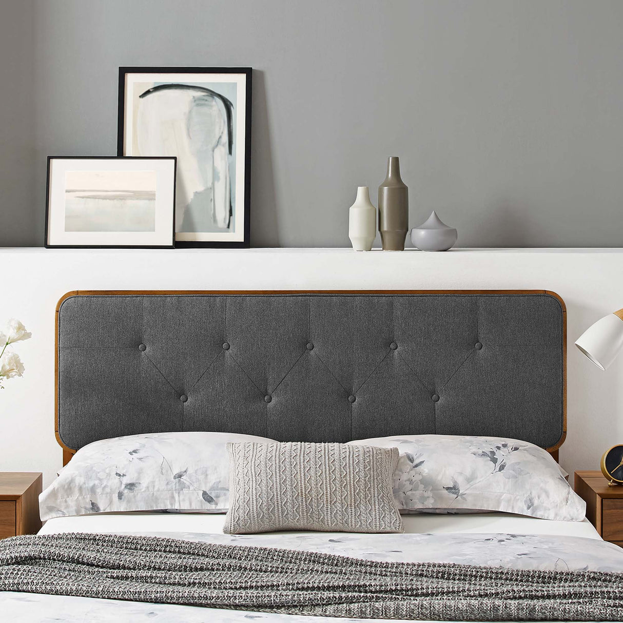 Collins Tufted Fabric and Wood Full Headboard by Modway