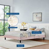 Reign Performance Velvet Twin Platform Bed Frame by Modway