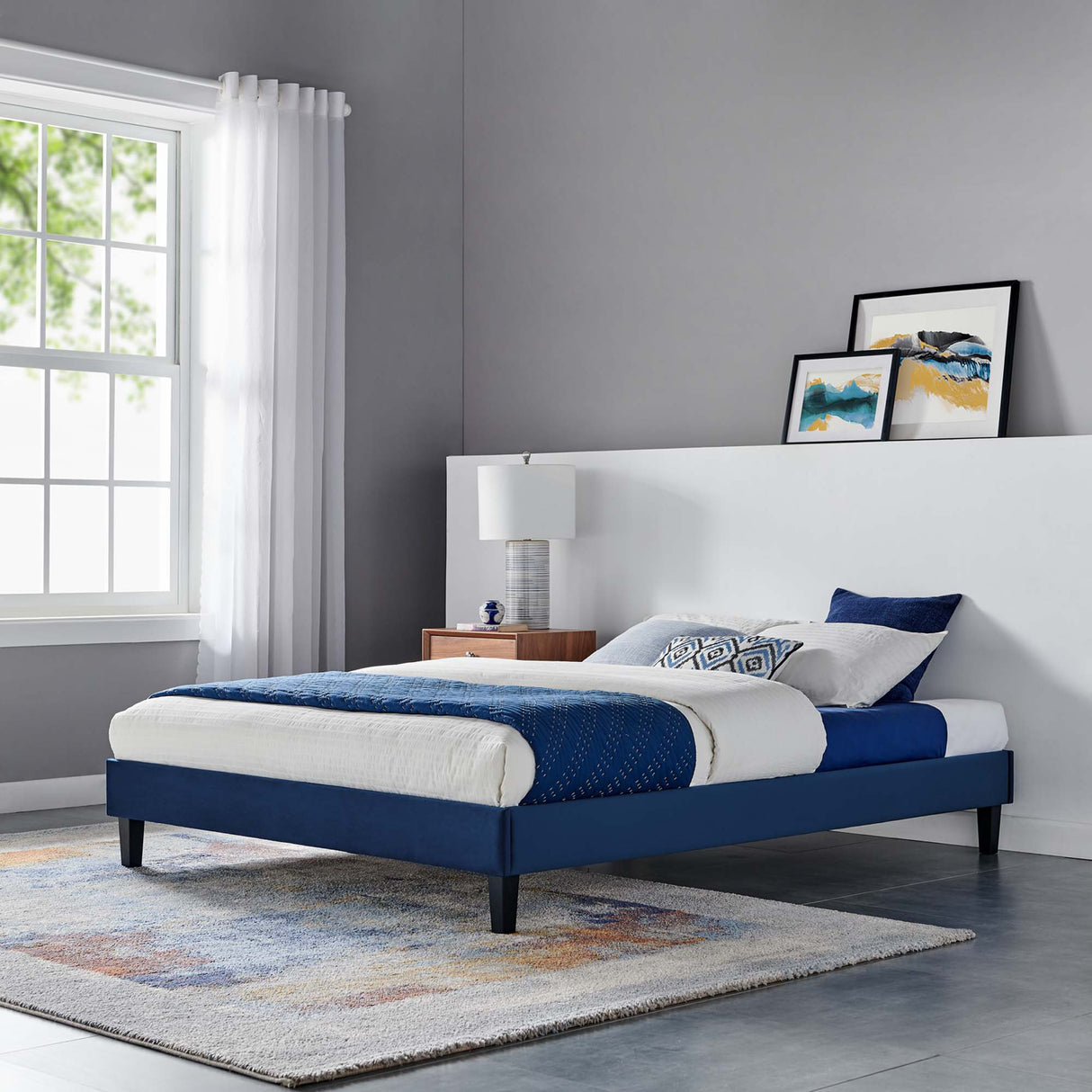 Reign Performance Velvet Full Platform Bed Frame by Modway
