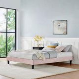 Reign Performance Velvet Queen Platform Bed Frame by Modway