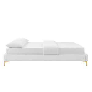 Leah Chevron Tufted Performance Velvet Queen Platform Bed by Modway