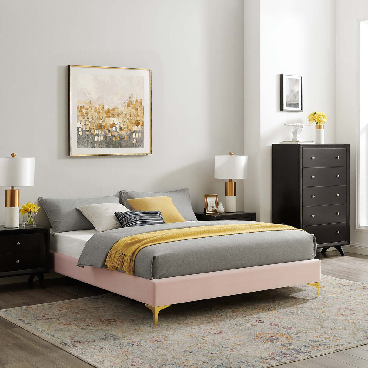 Sutton Performance Velvet Twin Bed Frame by Modway