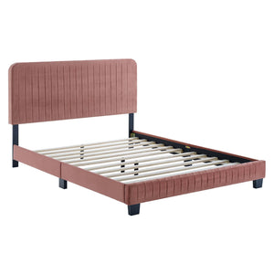 Celine Channel Tufted Performance Velvet Queen Platform Bed by Modway
