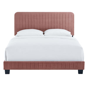 Celine Channel Tufted Performance Velvet Queen Platform Bed by Modway