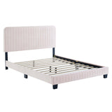 Celine Channel Tufted Performance Velvet Twin Platform Bed by Modway